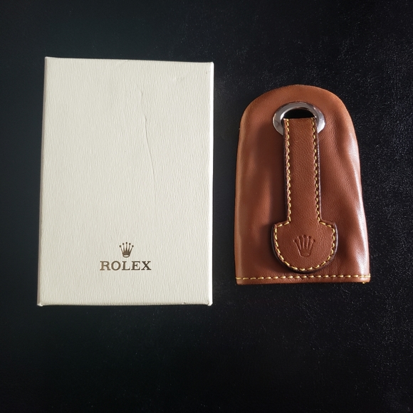 Very Rare Genuine Rolex Brown Leather Key Ring/Case. With Original Box - Picture 2 of 12